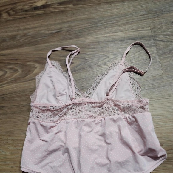 Other - Pink polka dot lingerie top
